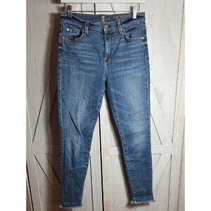 7 For All Mankind High Waist Ankle Skinny Jeans Size 28